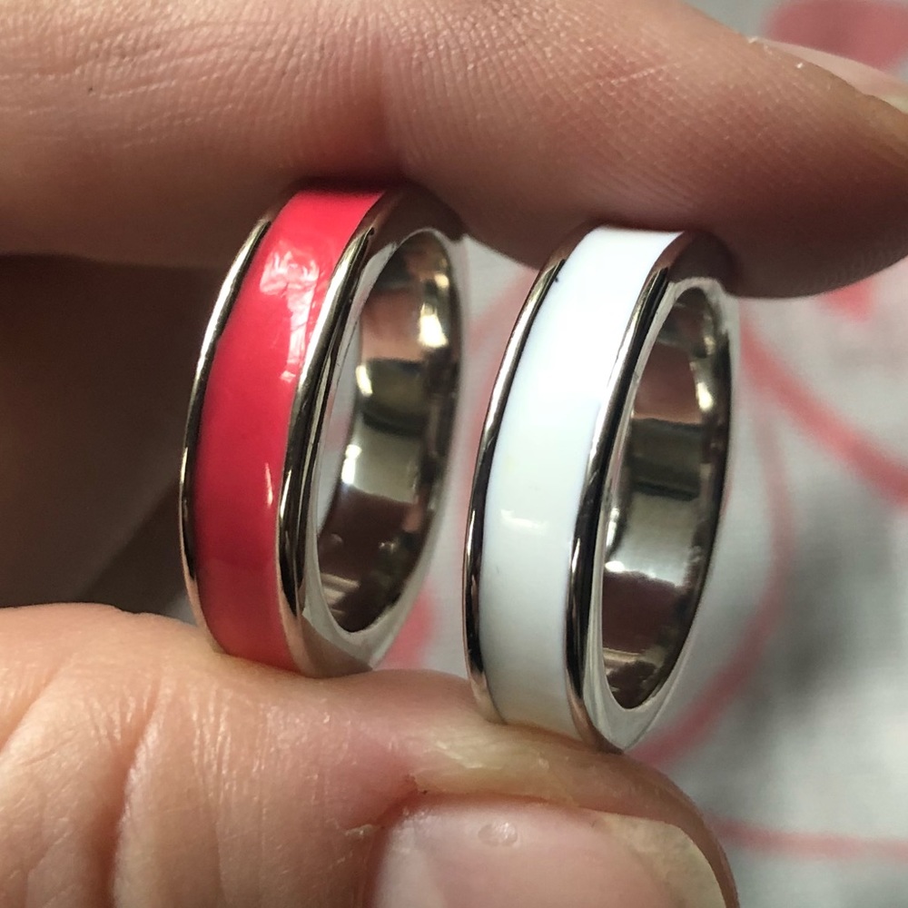 Set of Two Lia Sophia Enamel Rings Size 7